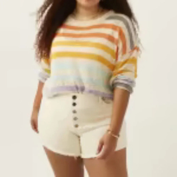 KUT from the Kloth Plus Size Jane Ripped High Rise Short in Ivory  Sz: 24W - Picture 3 of 11